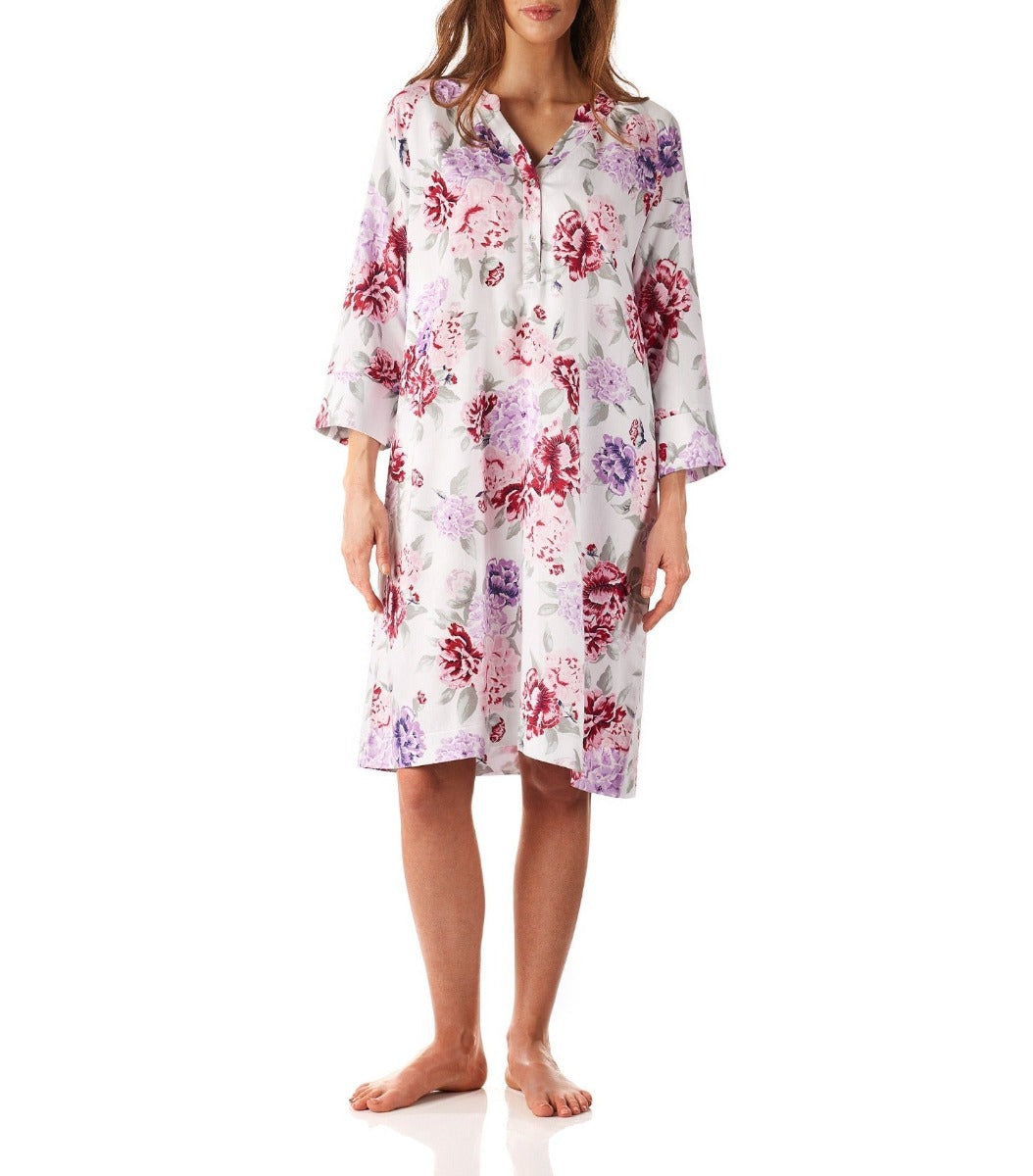 Emilia Floral Viscose Cotton Nightie