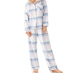 Ava Check Flannelette Cotton Pyjama Set Magnolia Lounge