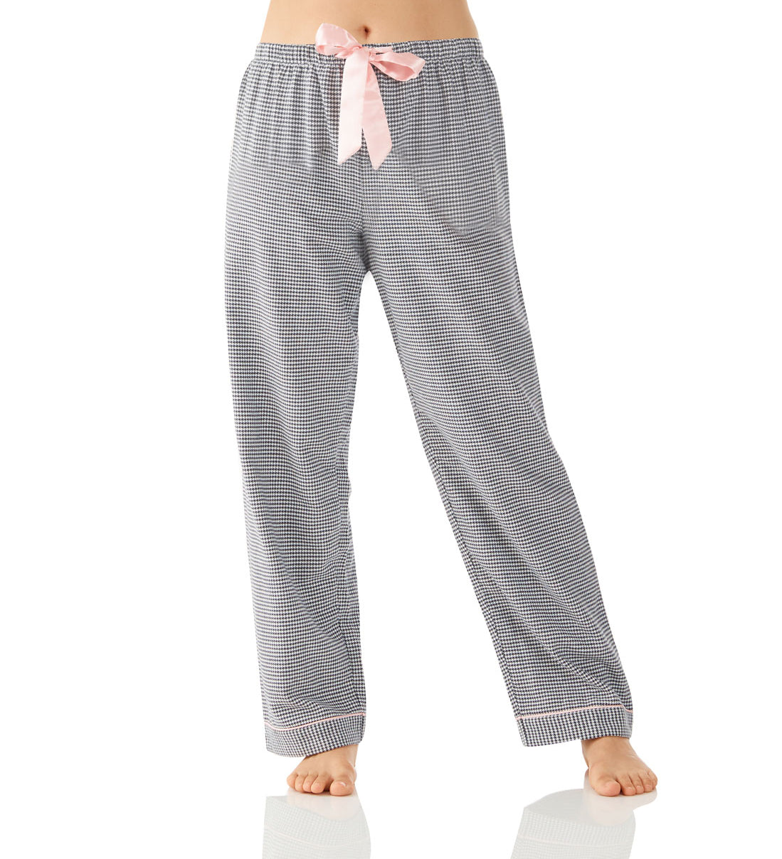 Ava Houndstooth Flannelette Cotton Pyjama Pants Magnolia Lounge