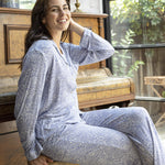 Dawn Paisley Bamboo Elastane Pyjama Set | Women's Winter Pyjamas | Magnolia Lounge Australia