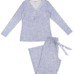 Dawn Paisley Bamboo Elastane Henley Pyjama Set | women's winter pyjamas | Magnolia Lounge Australia