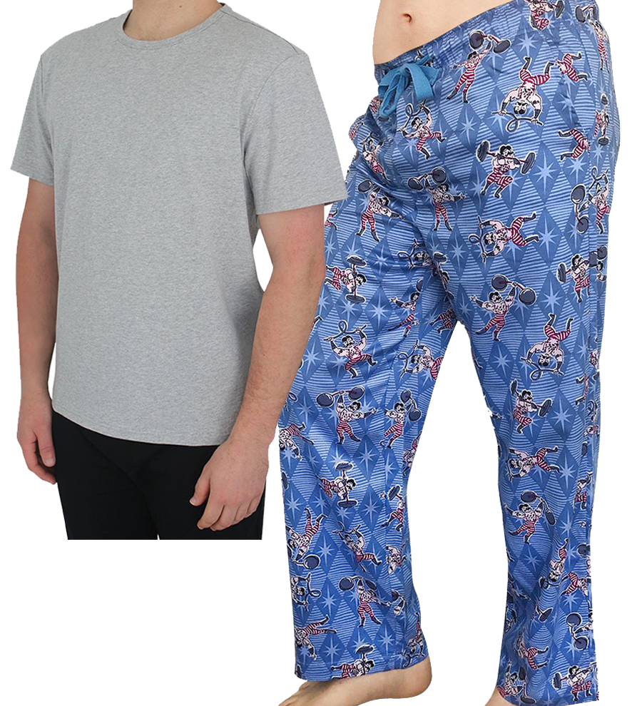 Men's Grey Tee and Pyjama Pant Set