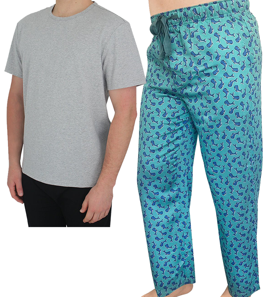 Men's Grey Tee and Pyjama Pant Set