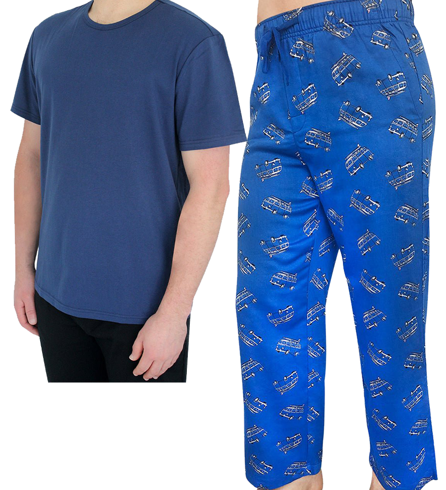 Men's Navy Tee and Pyjama Pant Set