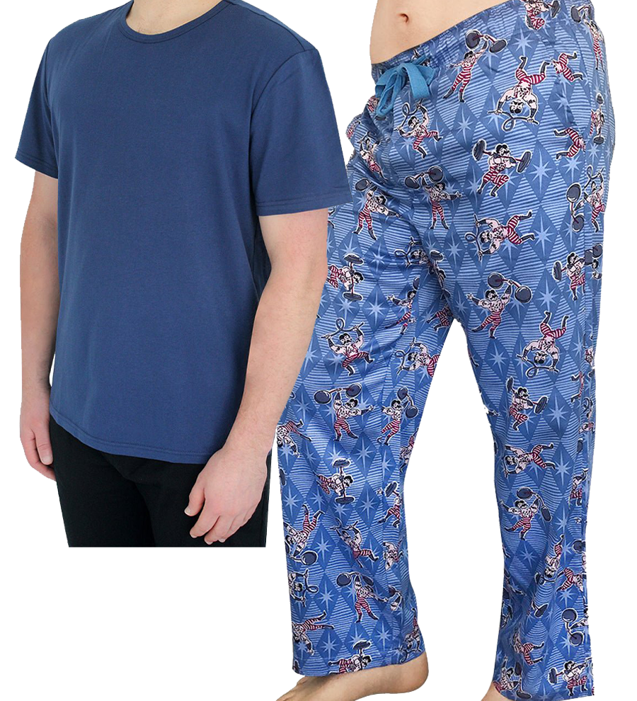 Men's Navy Tee and Pyjama Pant Set