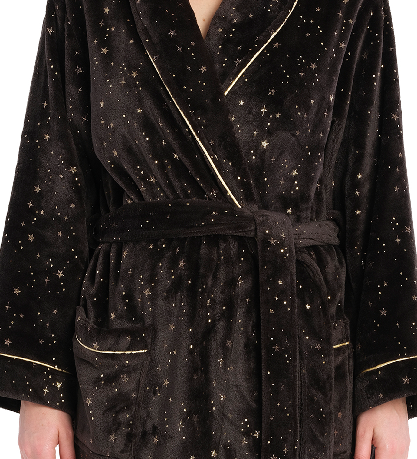 Starry Night Shawl Collar Fleece Dressing Gown | womens Winter Dressing gowns | Magnolia Lounge Australia