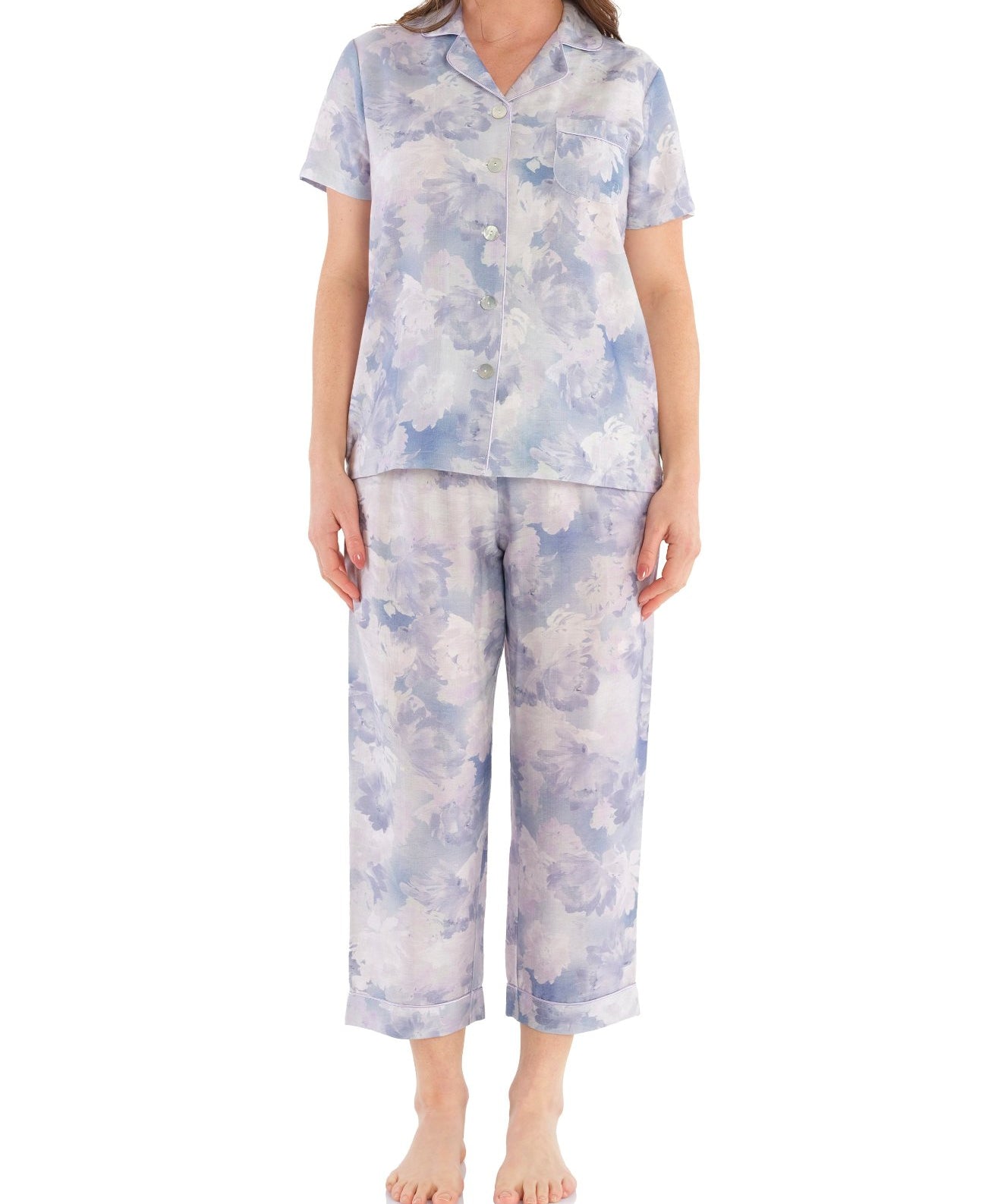 Tokyo Summer Lilac ⅞ Pyjama Set - Women's Lightweight Moisture-Wicking Pyjamas