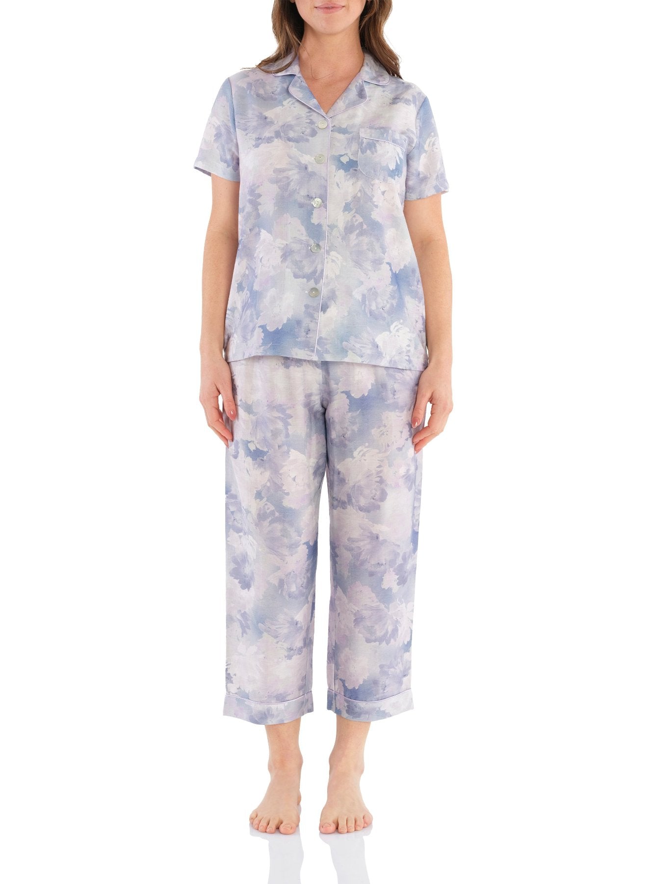 Tokyo Summer Lilac ⅞ Pyjama Set - Women's Lightweight Moisture-Wicking Pyjamas