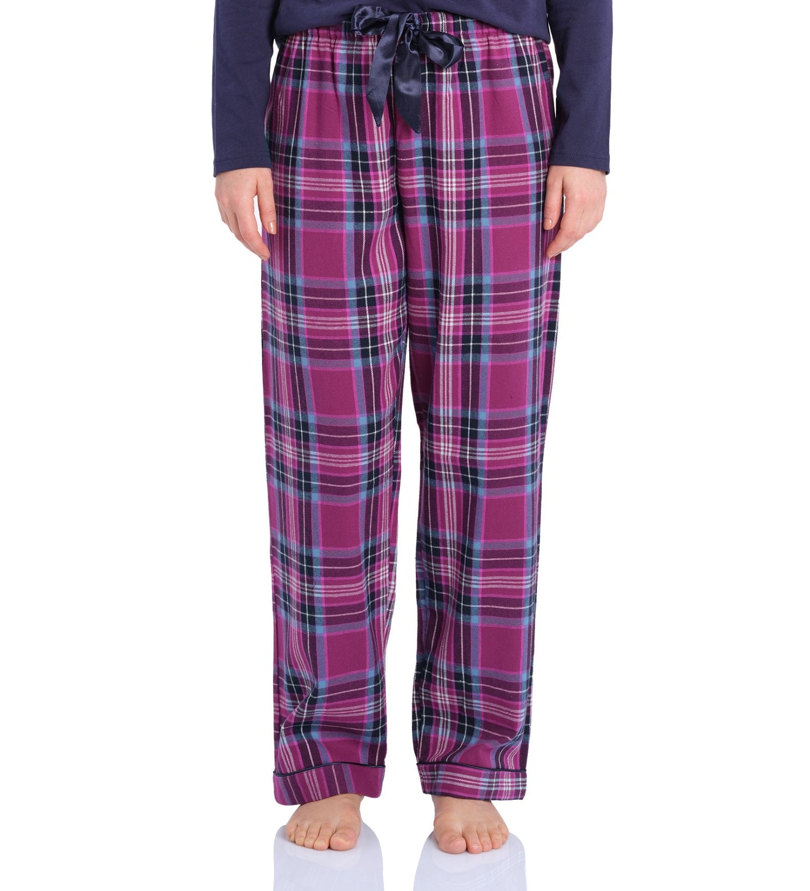 Dusk Check Flannelette Cotton Pyjama Pants | womens winter pyjama pants | Magnolia Lounge Australia