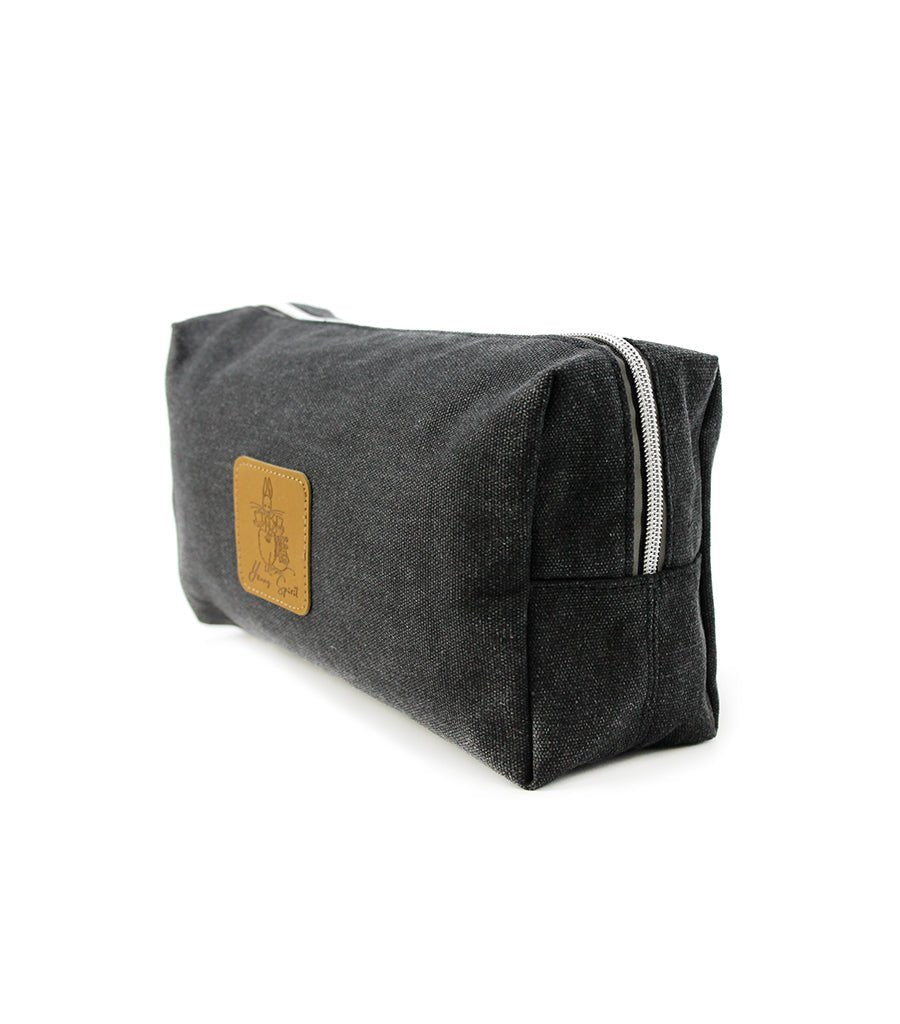 Black Extra Large Canvas Cosmetic Bag Magnolia Lounge Australia