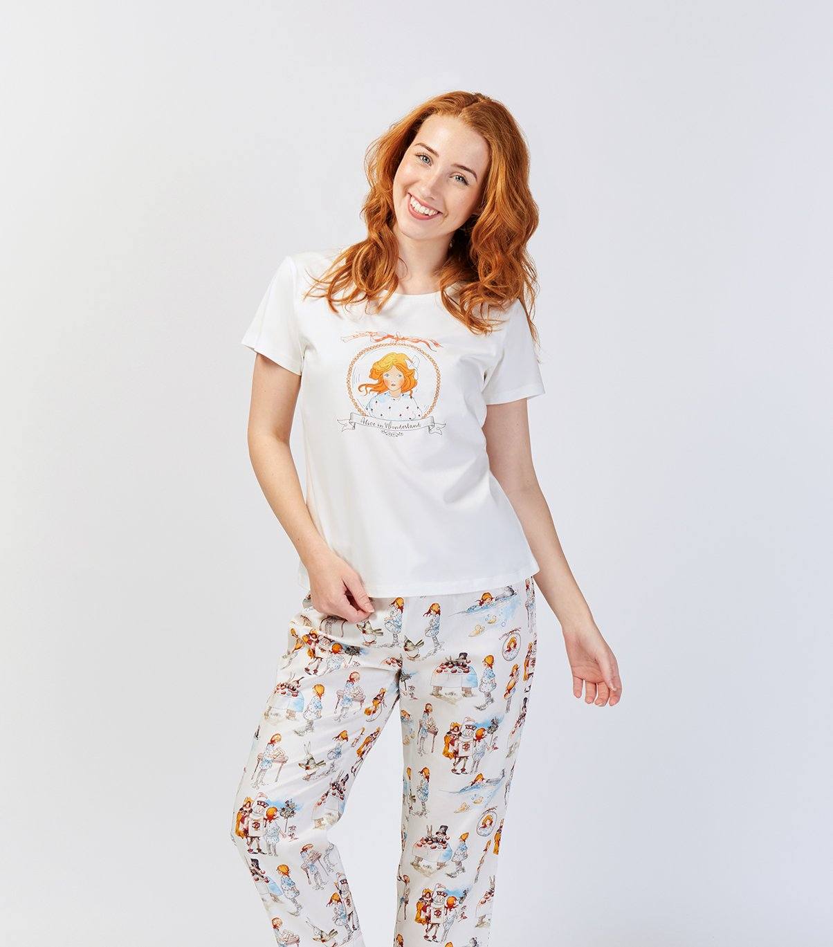 Alice in Wonderland Cotton Sateen 7/8 Pyjama Pant